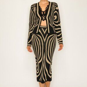 Black Matching Skirt Set